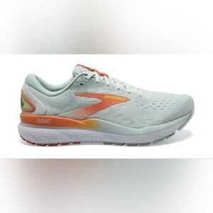 Brooks Ghost 16 White and Orange Running Shoes